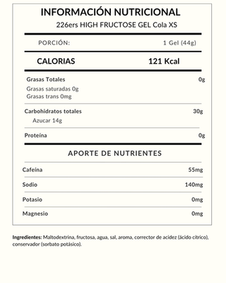226ers HIGH FRUCTOSE GEL XS Cola