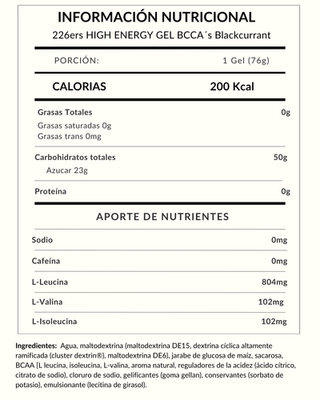 226ers HIGH ENERGY GEL BCCA´s Blackcurrant