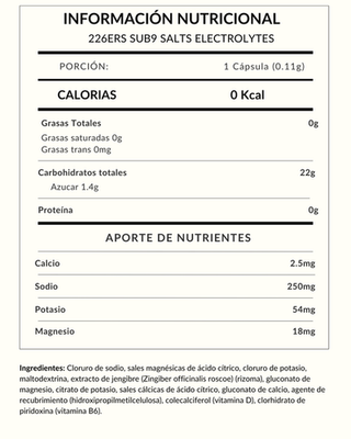226ERS SUB9 SALTS ELECTROLYTES - 100 Cápsulas