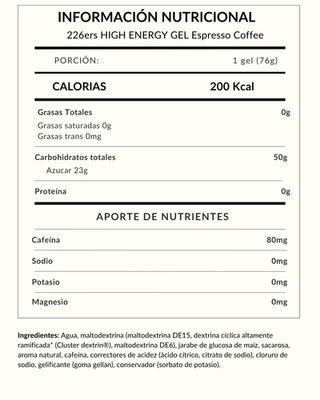 226ers HIGH ENERGY GEL Espresso Coffee